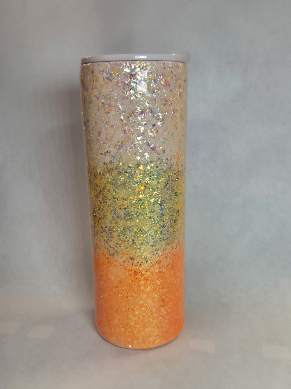 Glitter Ombre Stainless Tumbler - Orange, Yellow, Cream